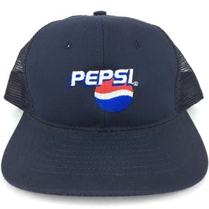 Vintage PEPSI Classic Logo Embroidered Trucker Hat